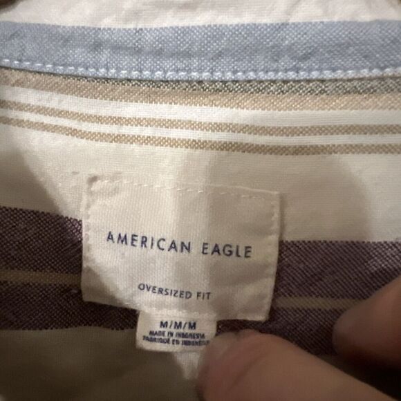 American Eagle Oversized Flannel Shirt Womens Sz M Untuck‎ Fit Comfy - Picture 2 of 6